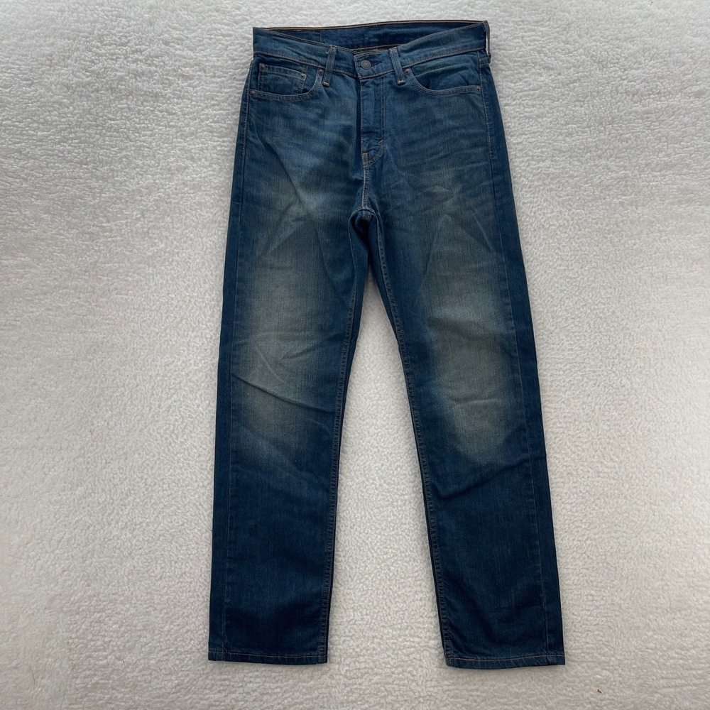 Levis 505 Jeans Mens 30x32 Blue Medium Wash Regular Fit Straight Leg Faded Work